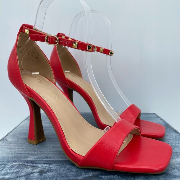 New Dream Pairs Women's High Stiletto Heels Spiked Strap Red Size 7 - Picture 1 of 10
